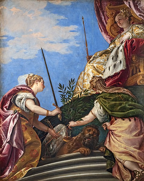 Paolo Veronese - Venezia in trono onorata dalla Giustizia e la Pace - Palazzo Ducale