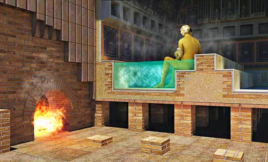 riscaldamento pompei terme